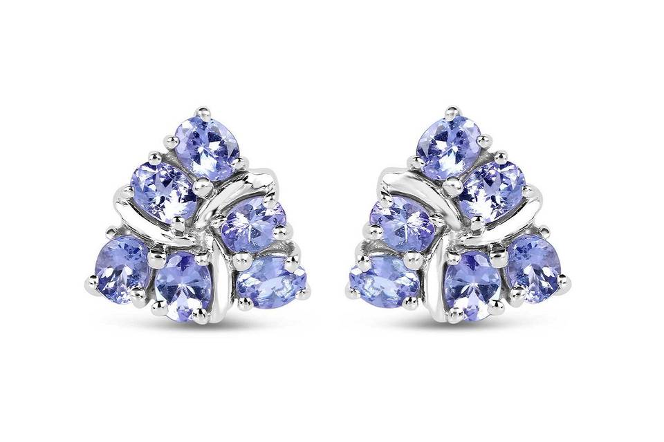 Argent rhodié & tanzanites