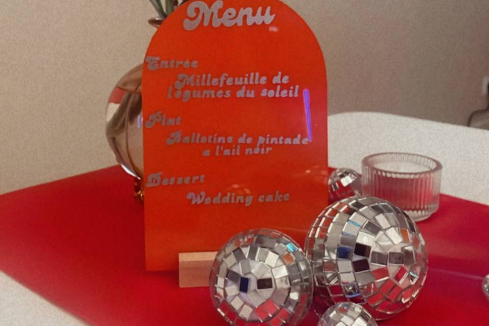 Menu coloré