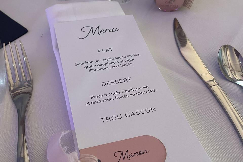 Menu personnalisé