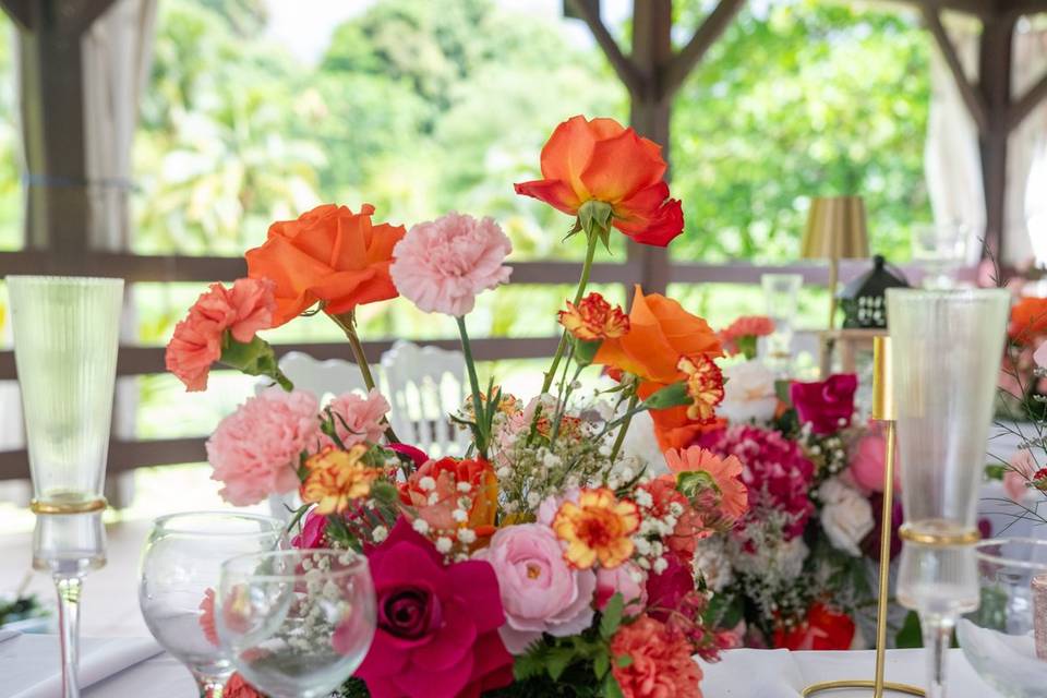 Centre de table de mariage haut