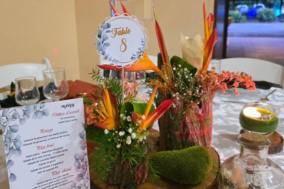 Centre de table en bois