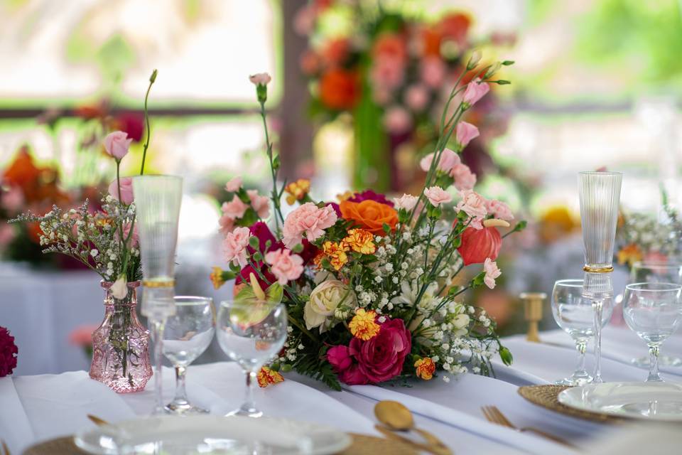 Table de banquet décorée