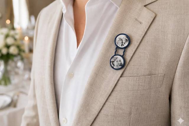 Boutonnière photo magnétique