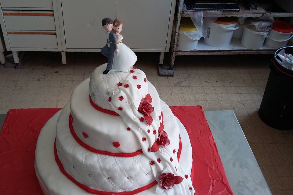 Wedding  cake gris et rose
