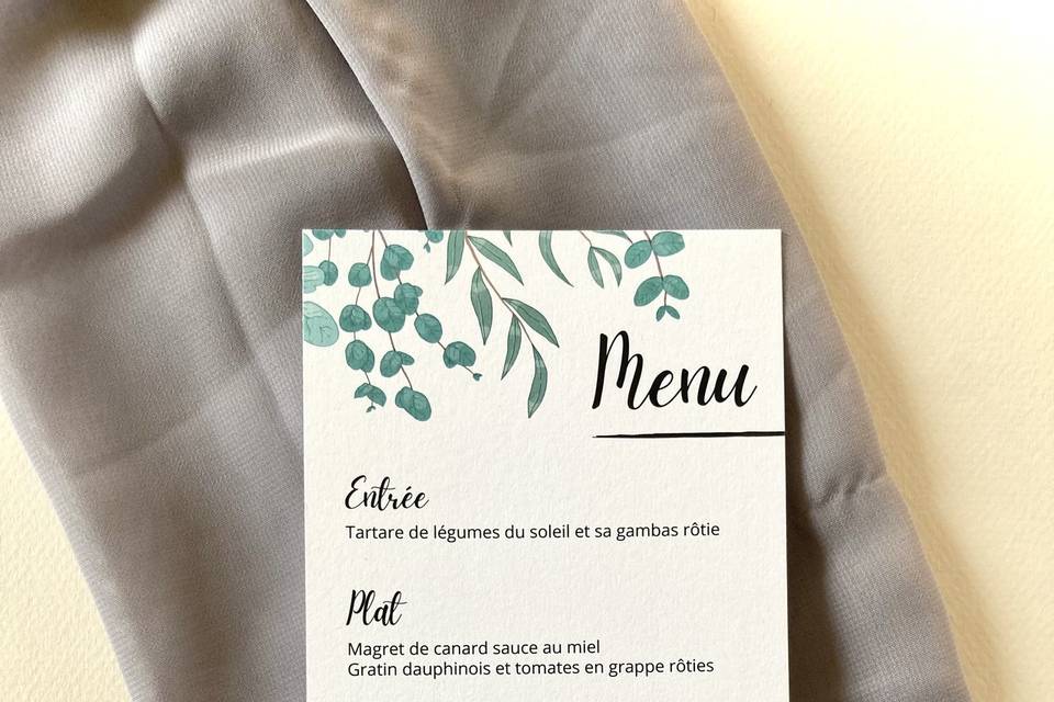 Menu mariage