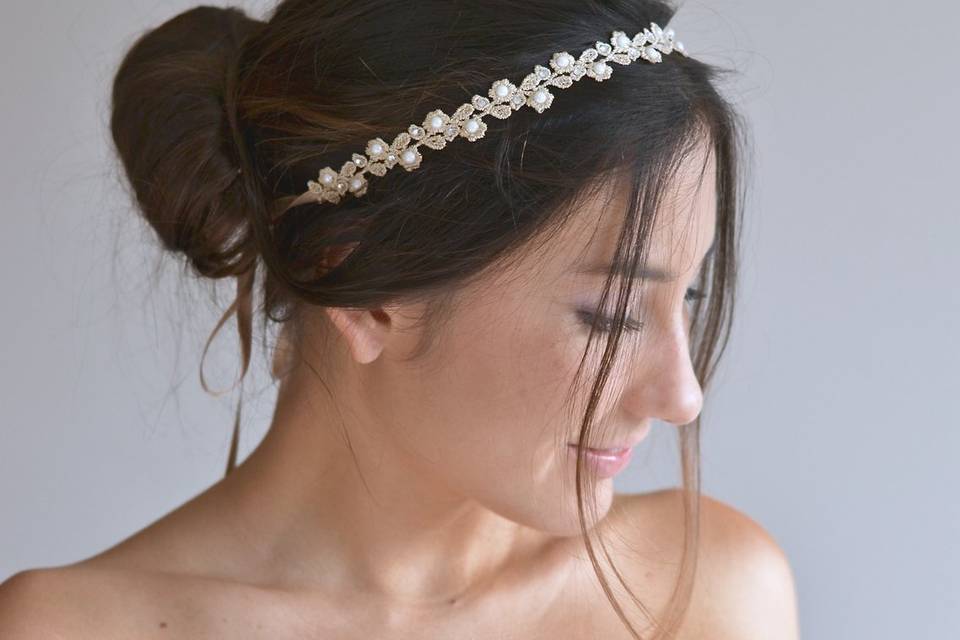 Bijou headband beige