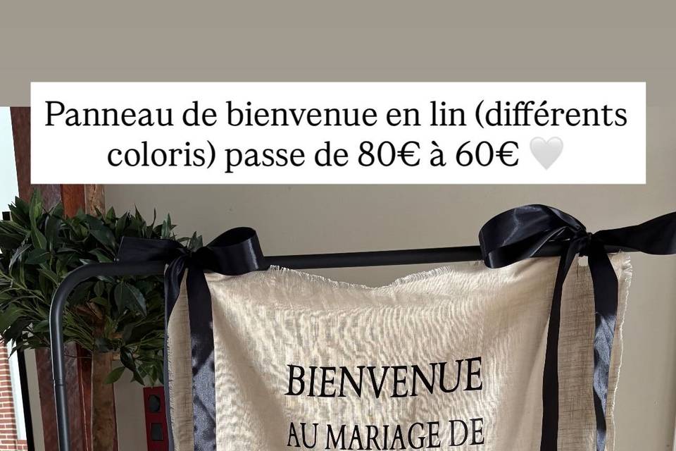 Panneau de bienvenue en lin