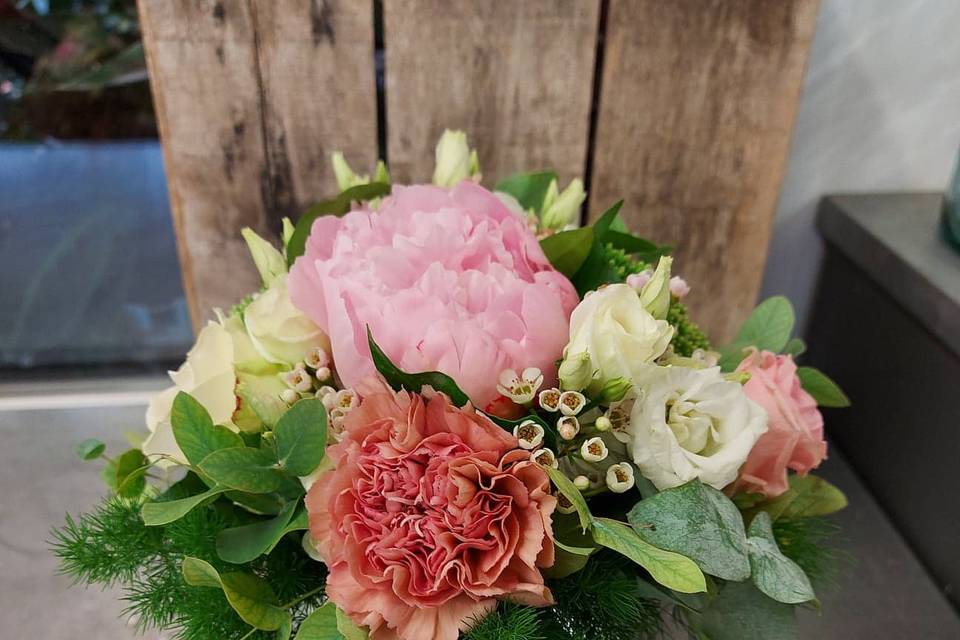 Bouquet mariée varié ton rose