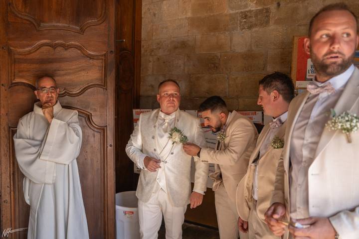 Boutonnière marié et témoins