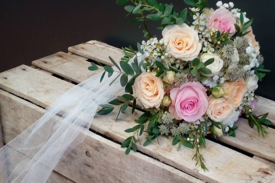 Bouquet de mariée tulle