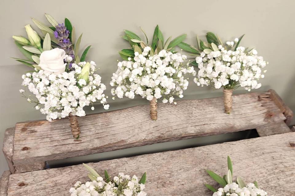 Boutonnière marié et témoins