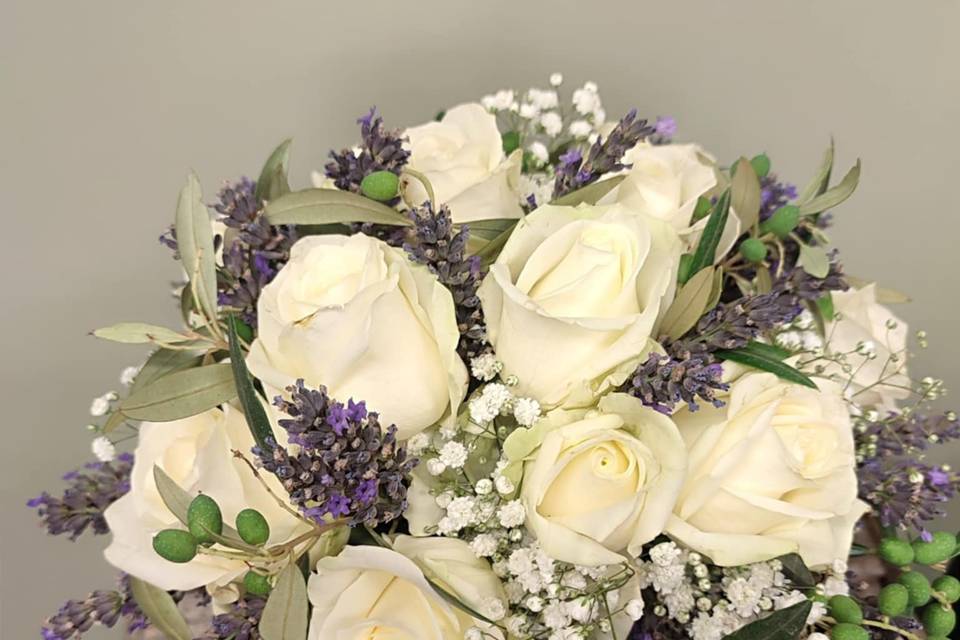 Bouquet marié lavende