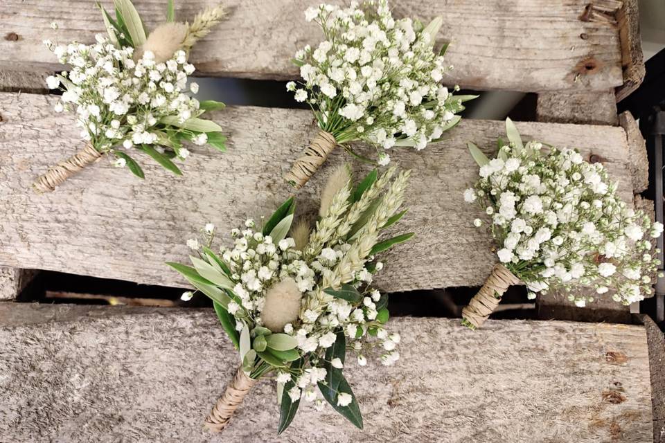 Boutonnières marié + témoins