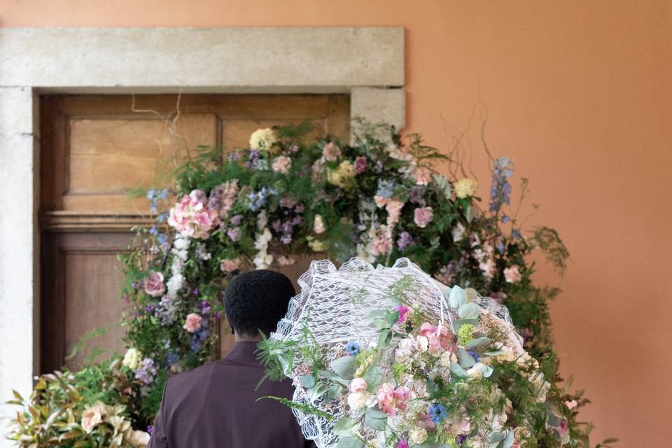 Décor floral ombrelle
