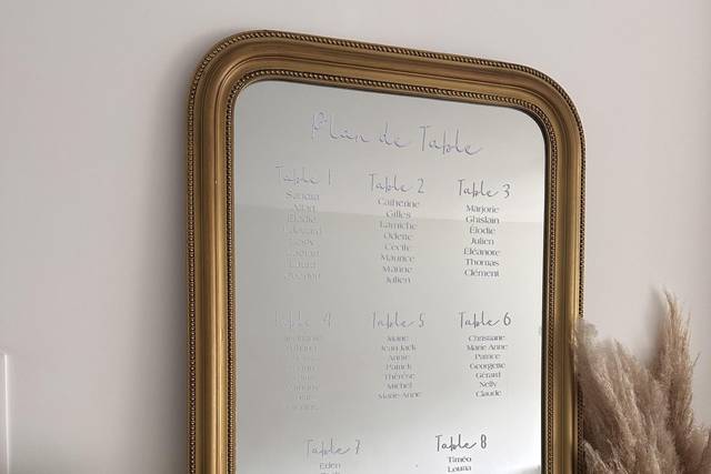 Miroir + plan de table
