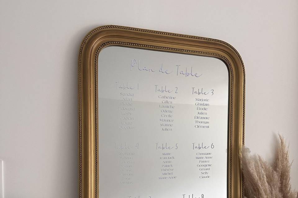 Miroir + plan de table