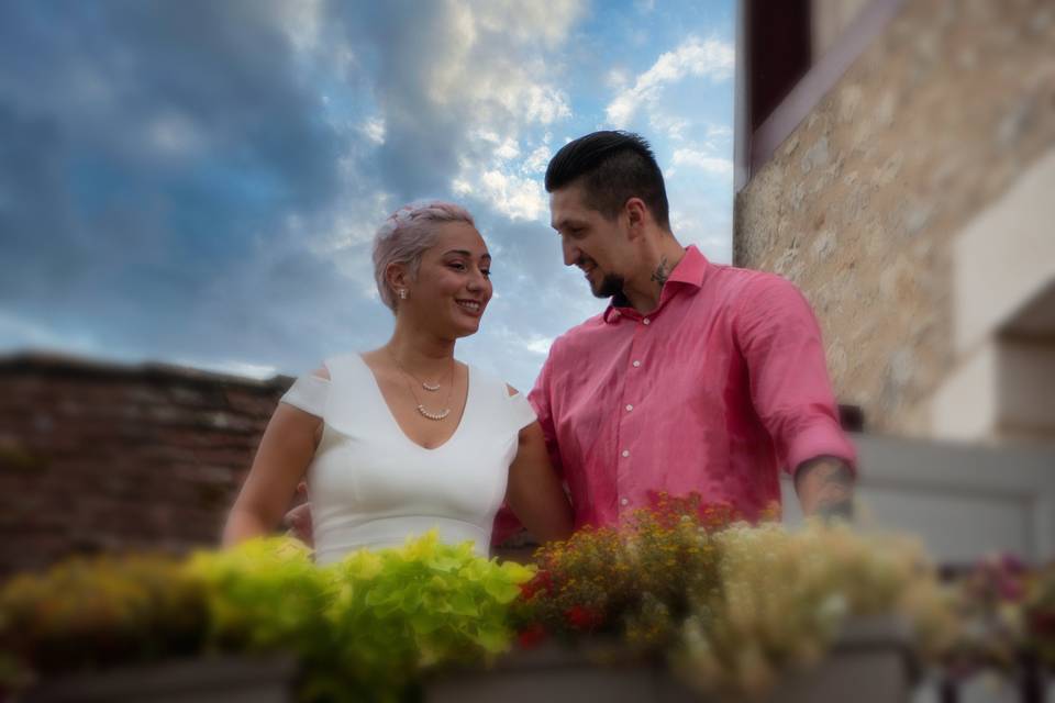 Mariage au balcon été