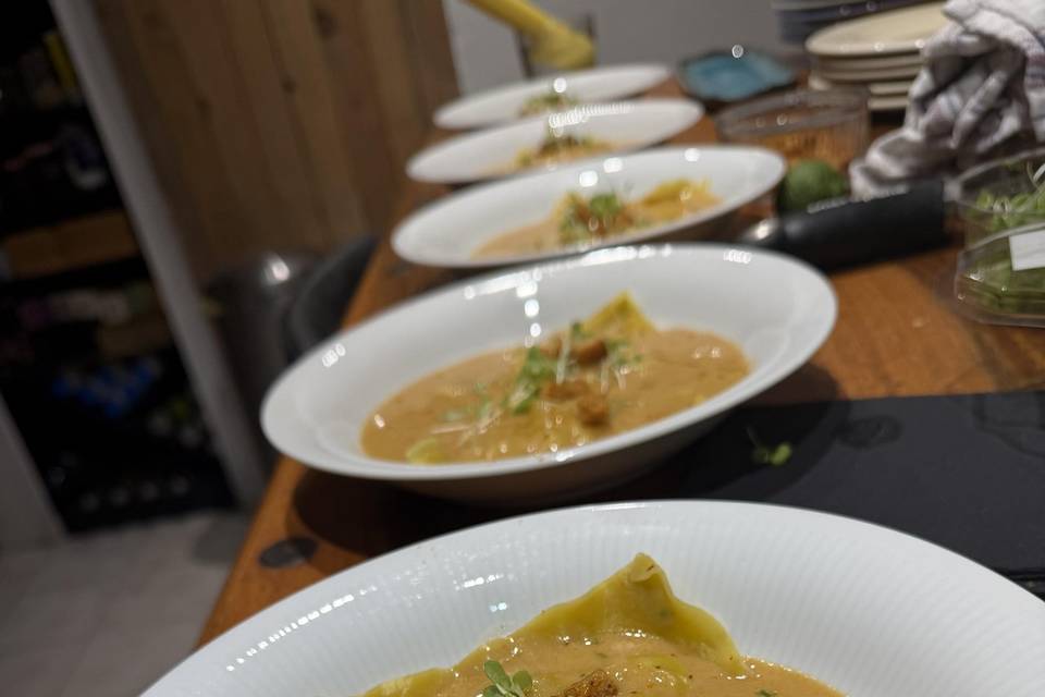 Ravioles de gambas