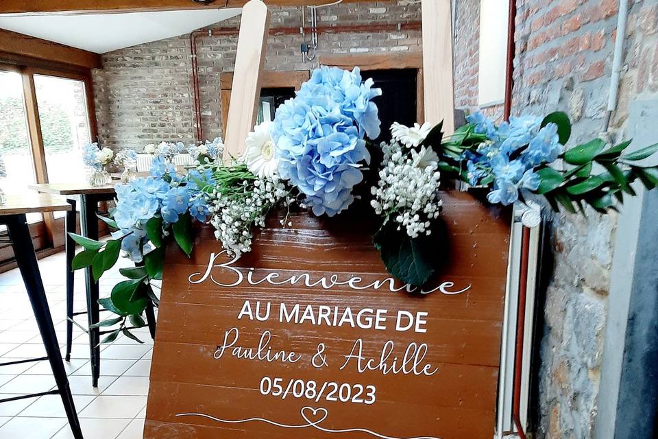 Panneau bienvenue mariage P&A