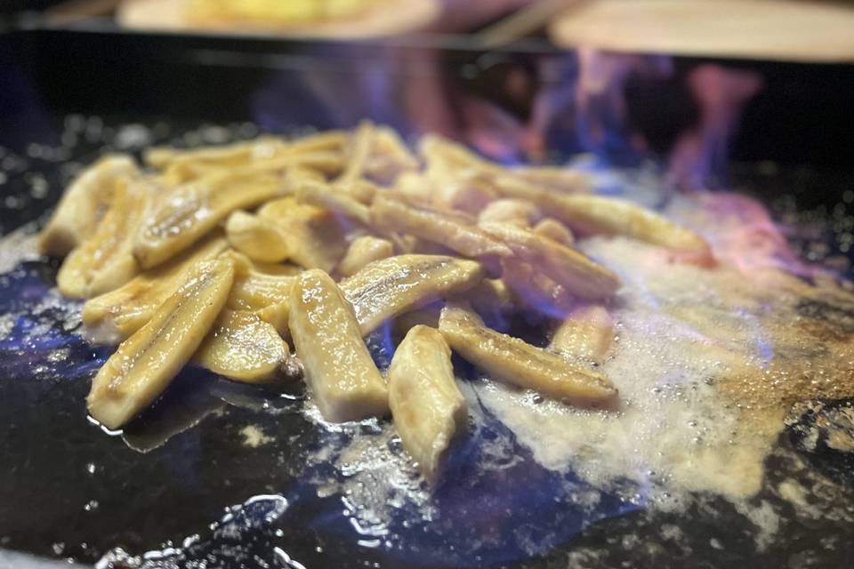 Bananes et Ananas flambées