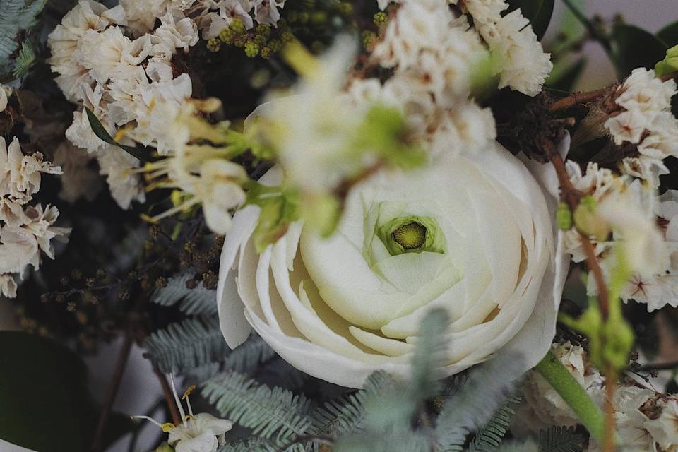 Détail bouquet mariée hiver