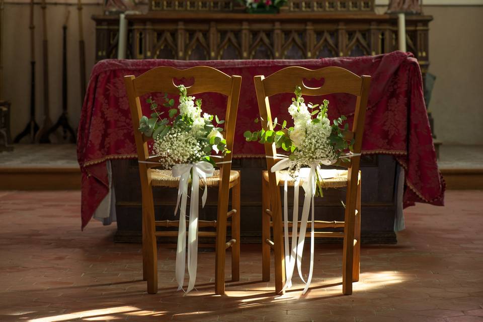 Décoration de chaise de mariée