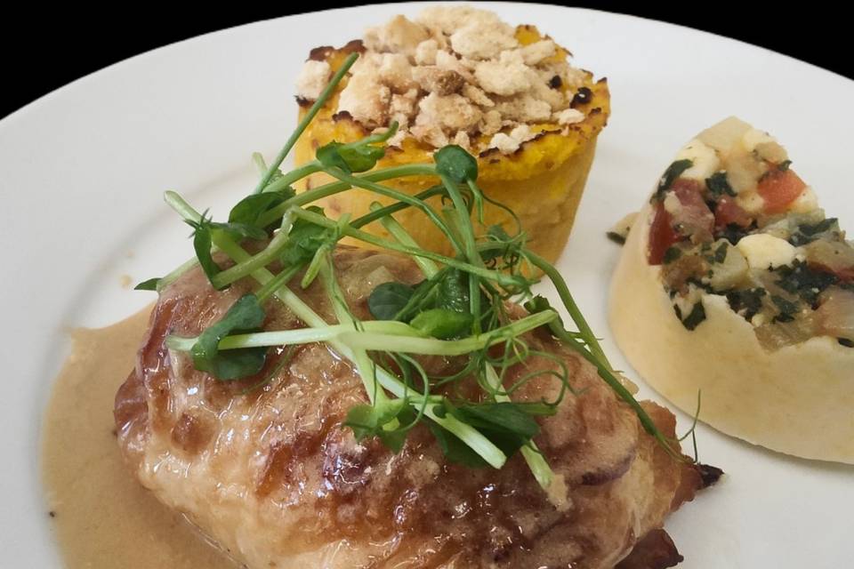 Chapon foie gras et marrons