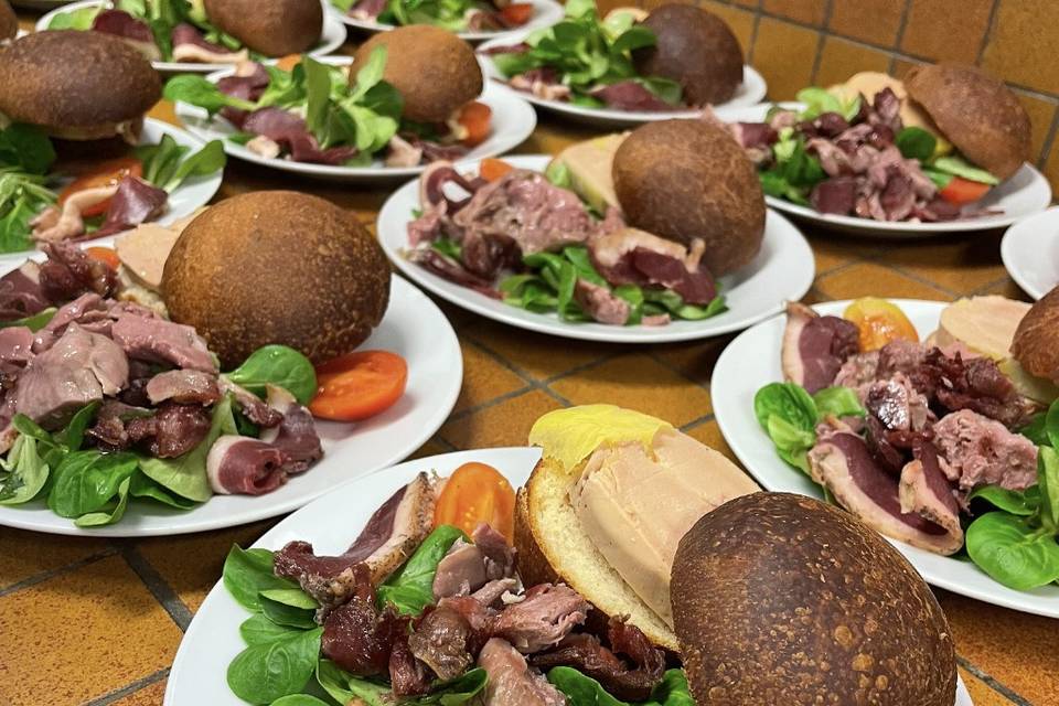 Salade landaise et foie gras