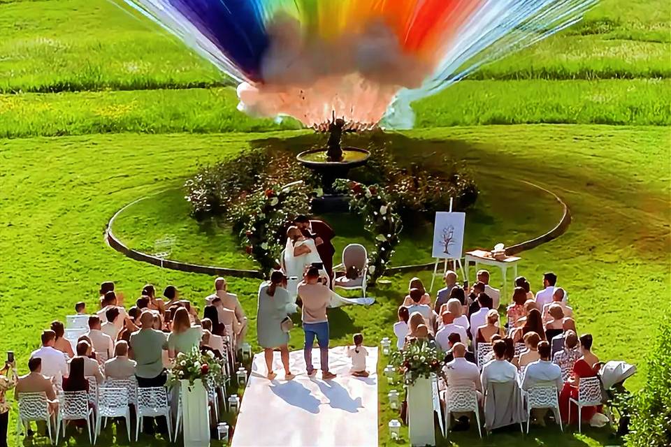 Feu de jour arc-en-ciel