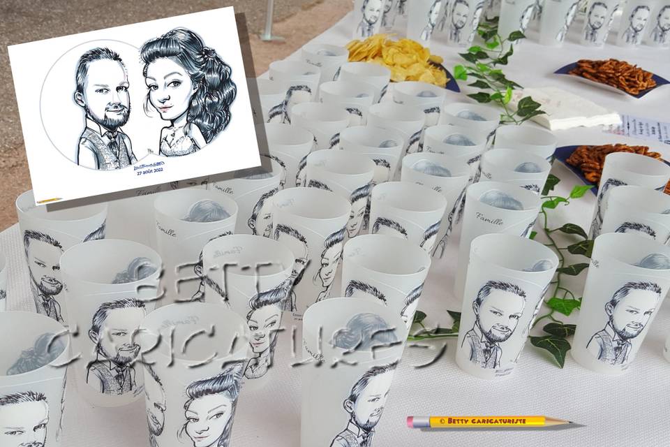 Gobelets mariage personnalisés