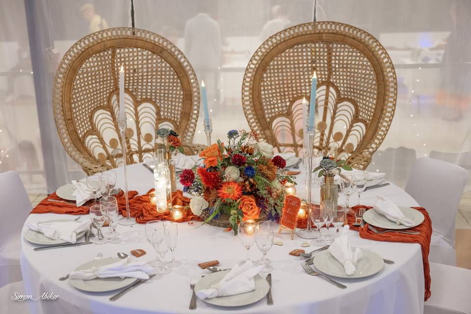 Fleurs table mariage