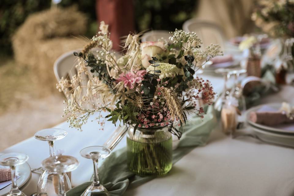 Centre de table fleurs