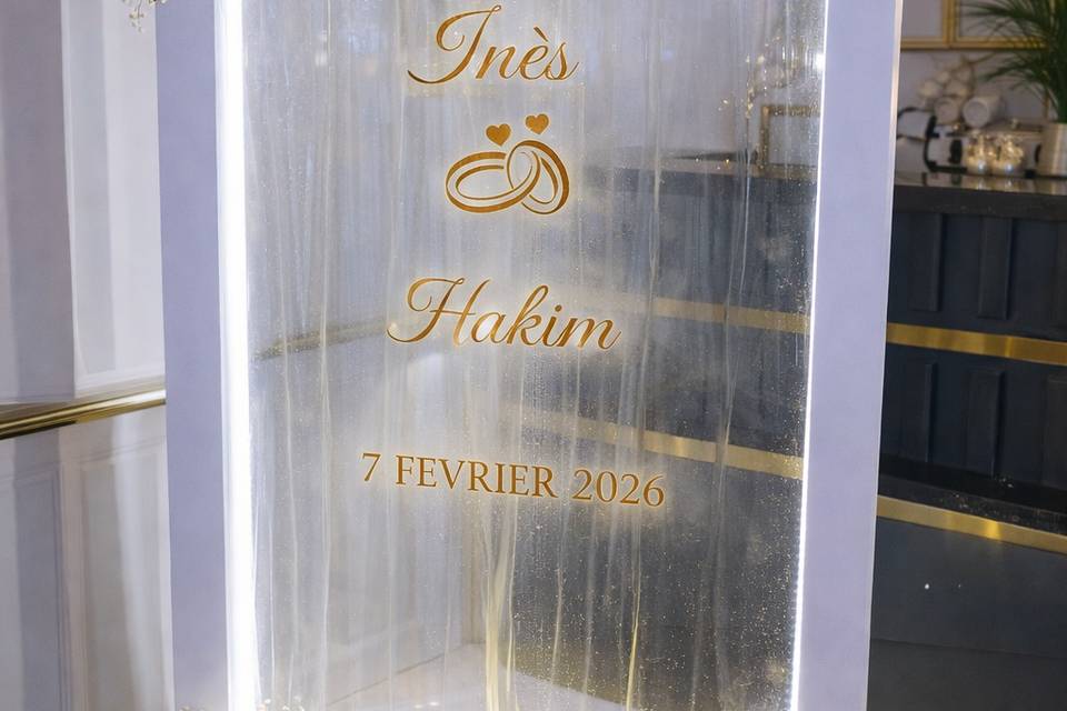 Panneau fontaine de bienvenue