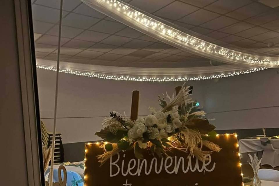Panneau de bienvenue,ciel étoi