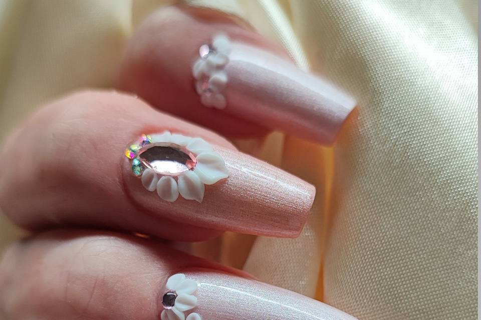 Nacré , fleurs 3d