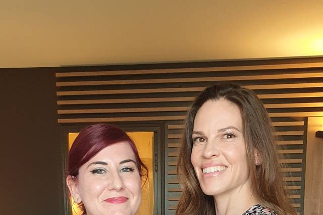 Avec Hilary Swank