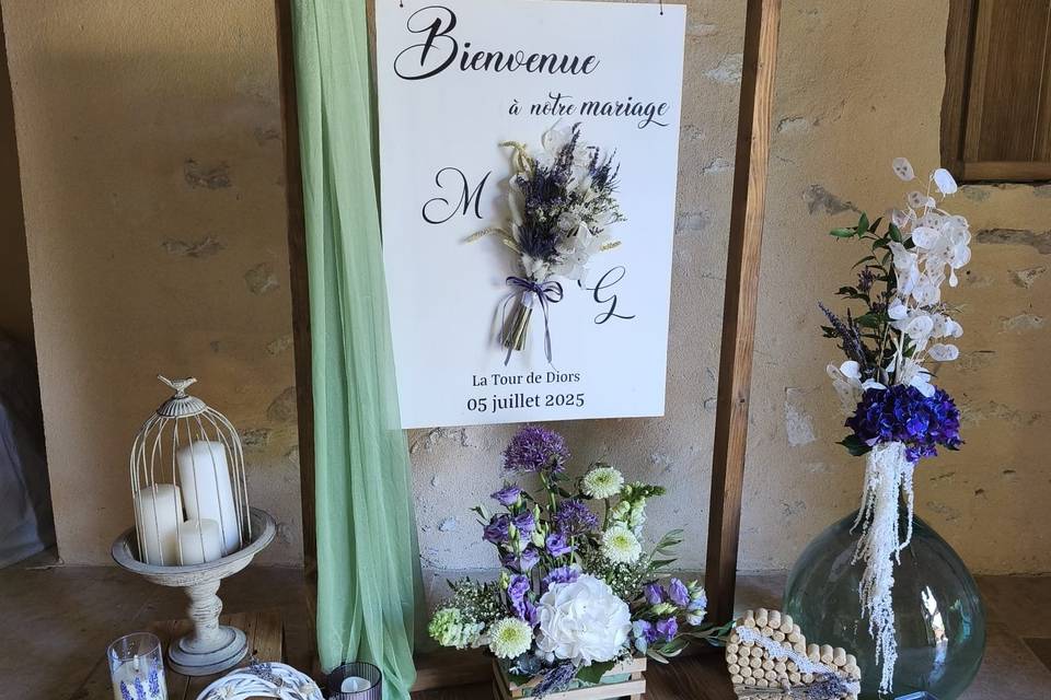 Panneau de bienvenue mariage