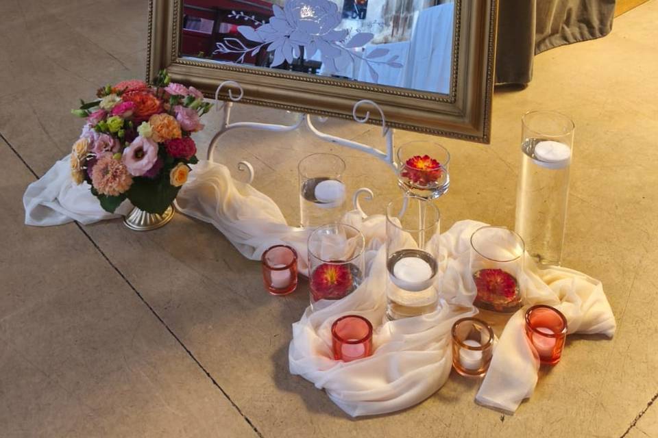 Plan de table miroir colorful