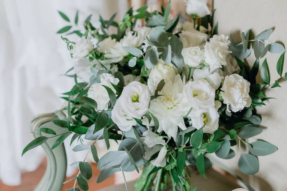 Bouquet mariée blanc-vert