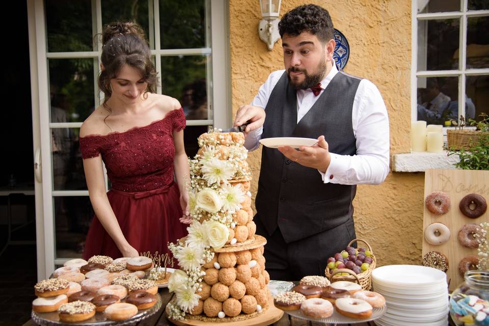 Photo mariage découpe gâteau