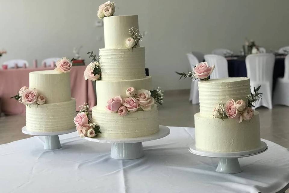 Romantic blush wedding cake