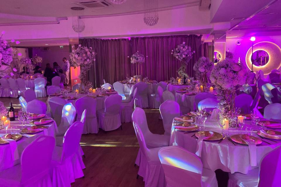 Ambiance lumineuse rose