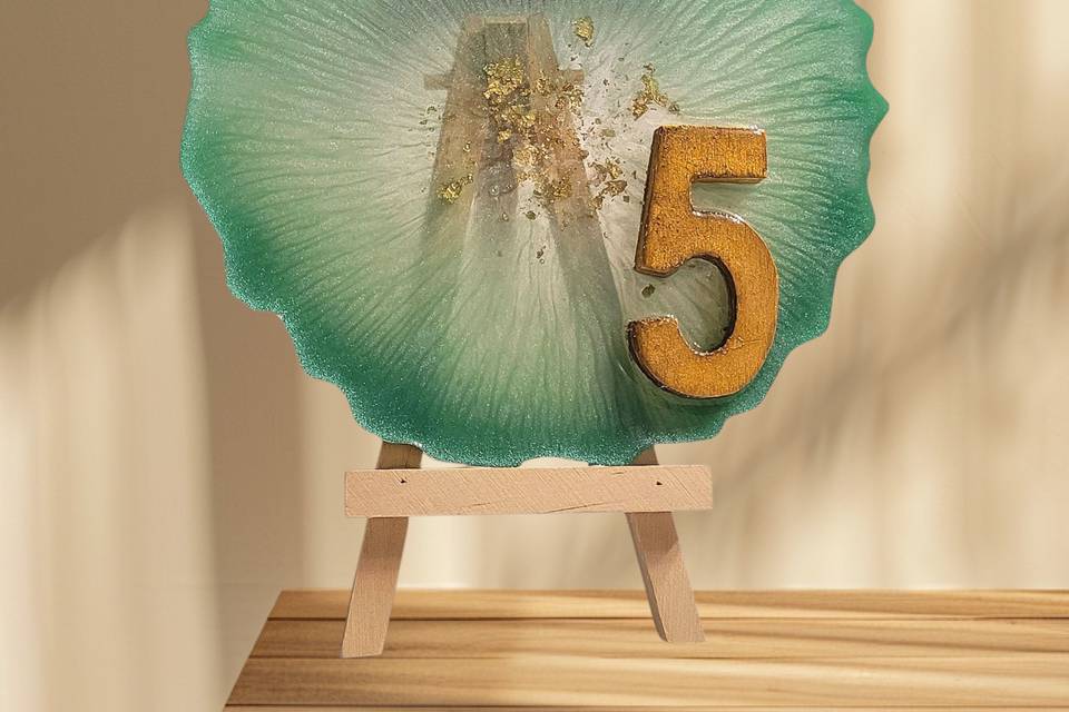 Numéro de table en résine