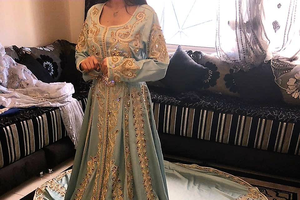 Caftan haute couture avec cape