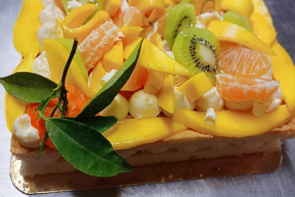 Gâteau à la vanille et aux fon