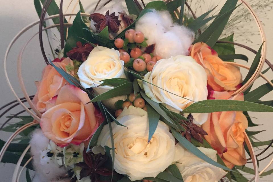 Bouquet boules de coton