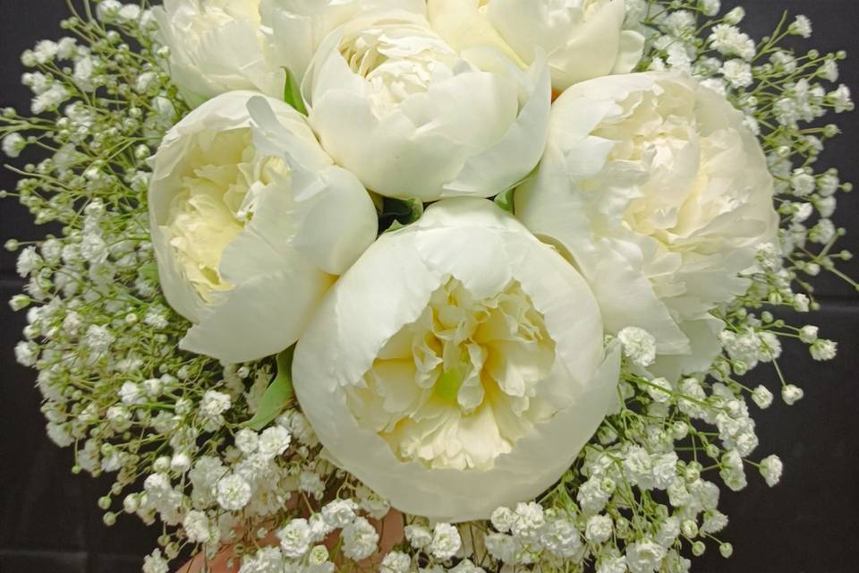 Bouquet mariée pivoines