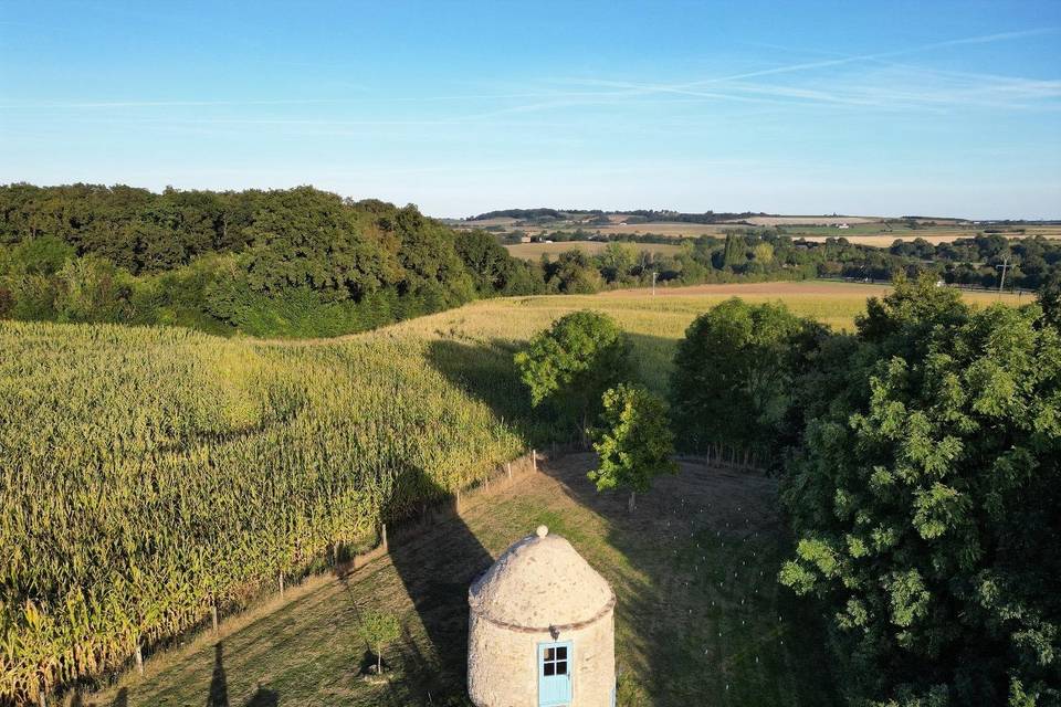 Vue aérienne four à chanvre
