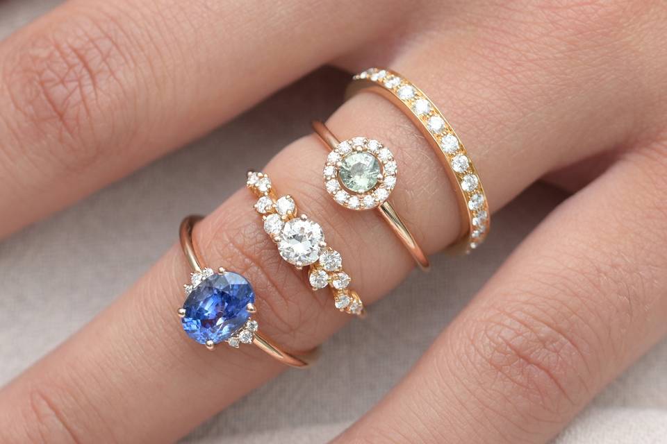 Set bague de fiançailles