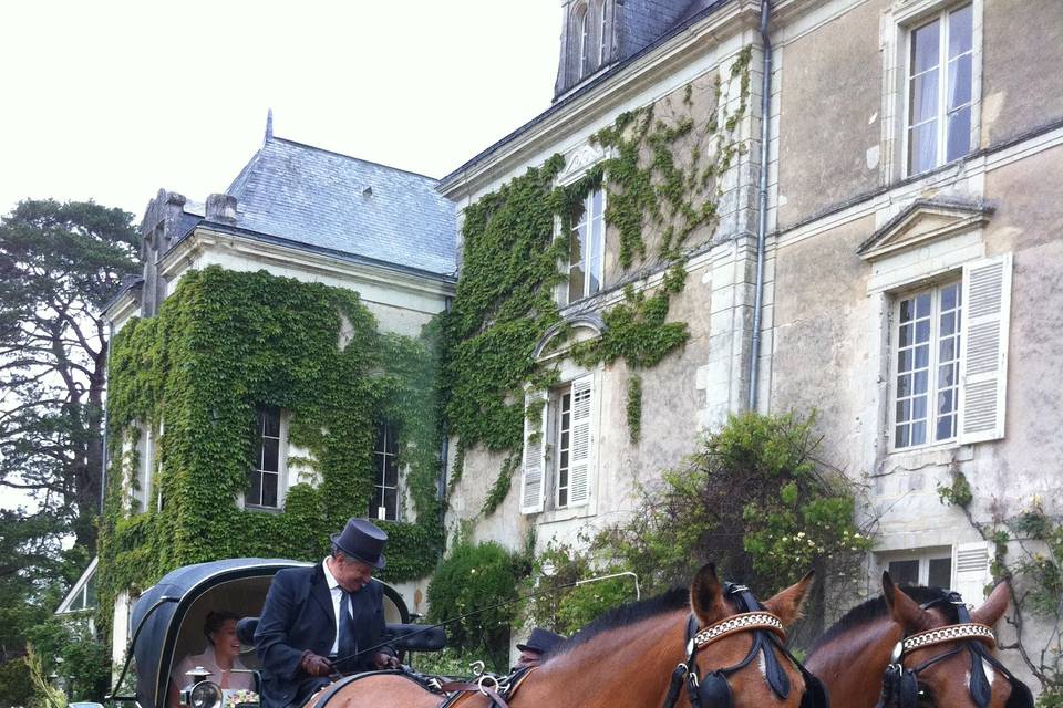 Arrivée en calèche